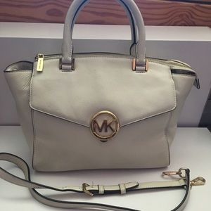 Michael Kors Beige Leather Satchel/Crossbody bag